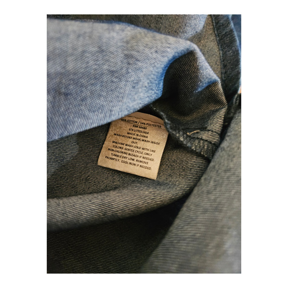 Fourteenth Place Medium Blue Denim Long Sleeve Shirt - Picture 3 of 7